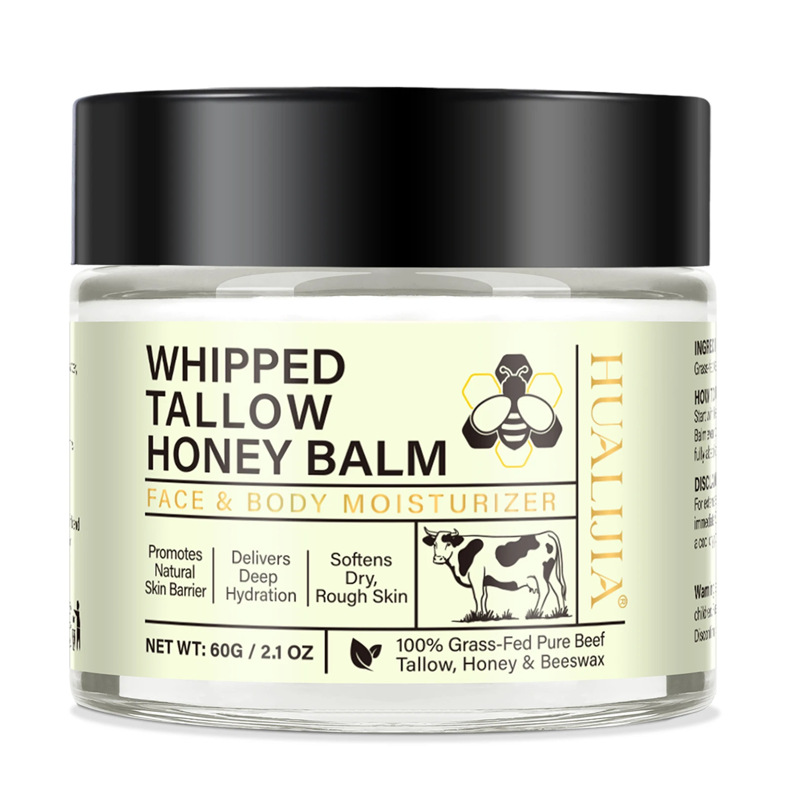 Custom Logo All Natural Vegan Whipped Tallow and Honey Balm Bulk Cosmetic Grade Grass Fed Beef Tallow Cream for Face Body
