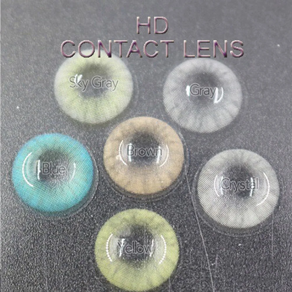 

in stock natural cosmetic blue green brown gray contact lenses Ship from 1 pair HD model 6 colors Lentilles de Contac