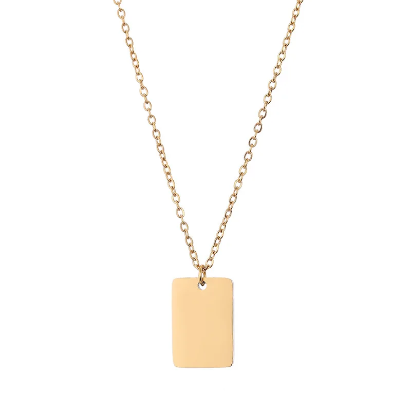 

personalized necklace minimalist jewelry rectangle tags pendant necklace