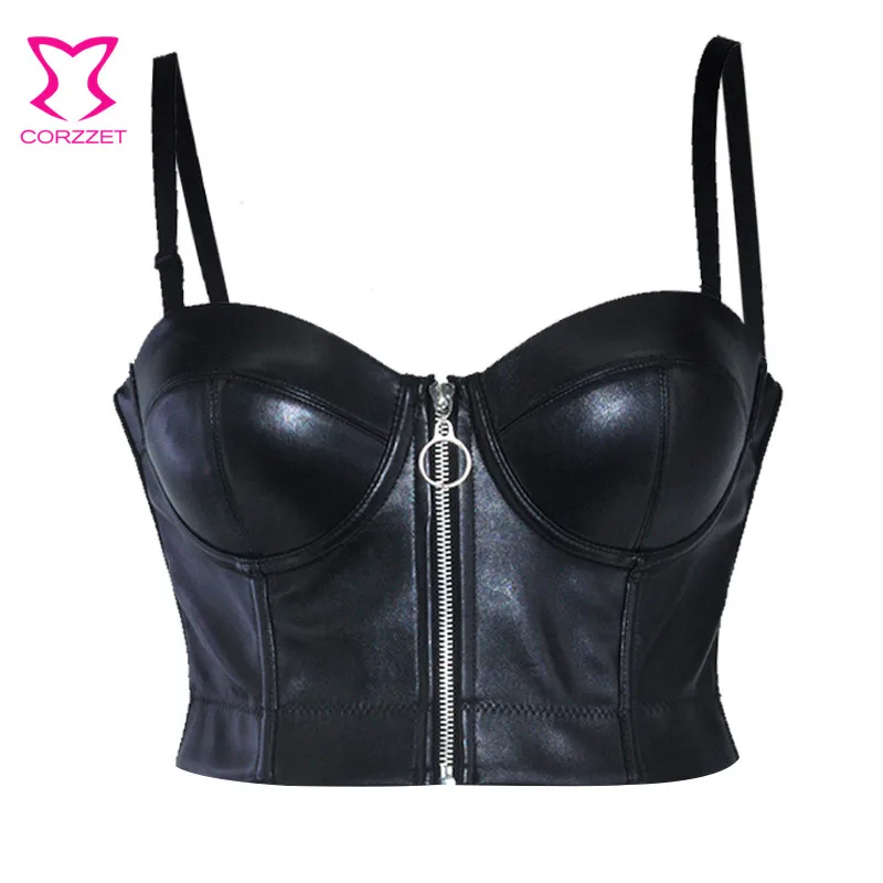 

Black PU Leather Bras For Women Sexy Push Up Bra Plus Size Gothic Lingerie Underwear Steampunk Bralette Tops Party Clubwear 6XL