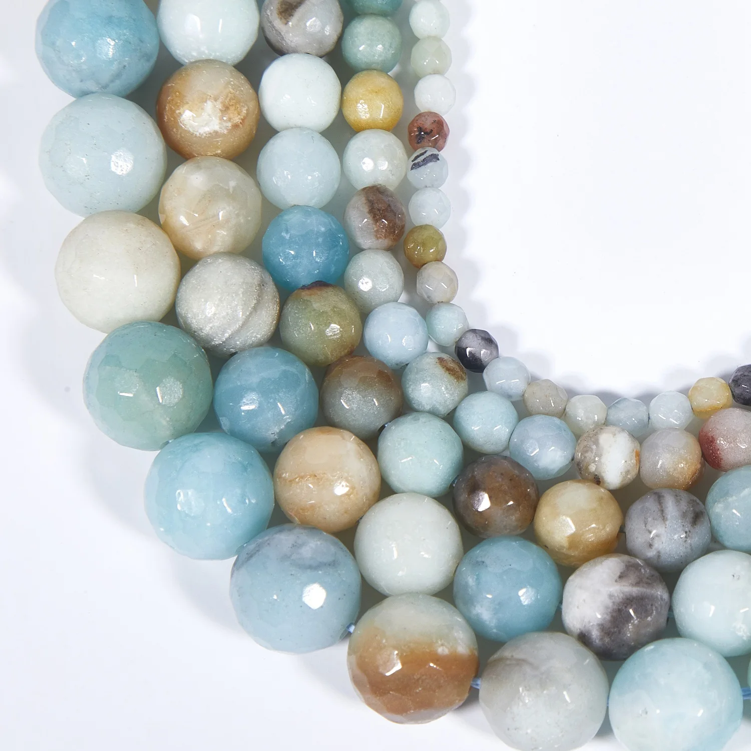 

Wholesale Natural Amazonite Cutting Faceted Beads Well Polished Jewelry Making Round Amazonite Gemstone Loose Beads