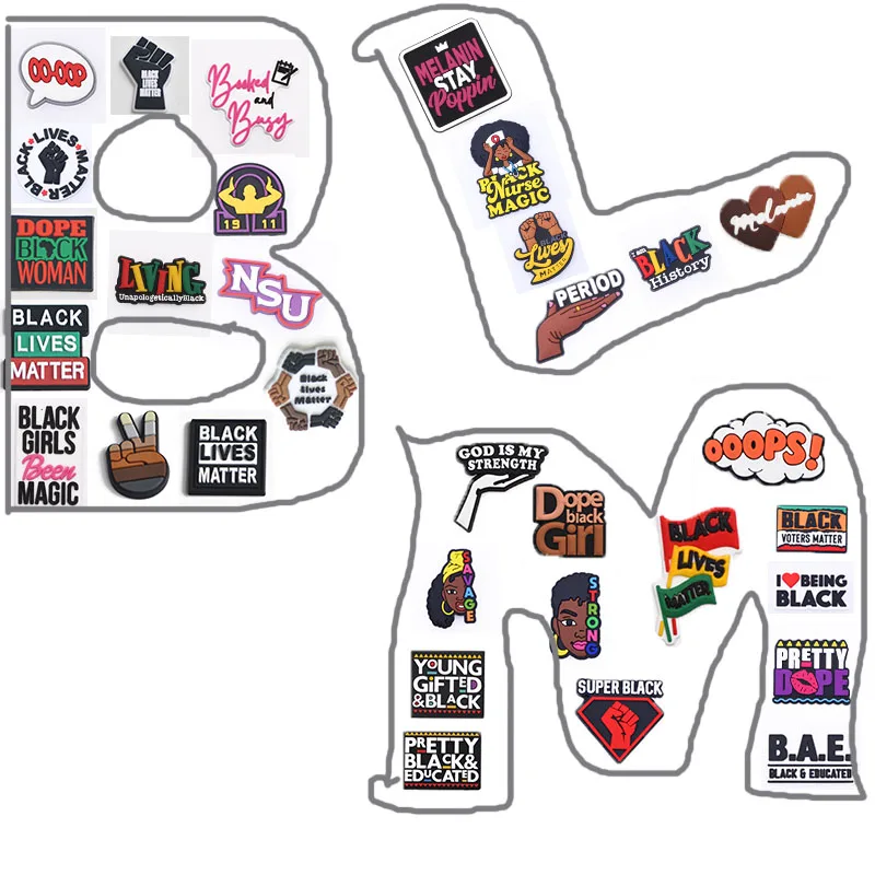 

Low price Wholesale croc jibz charms BLM shoe decoration new designer croc jibz for croc shoes, Customized