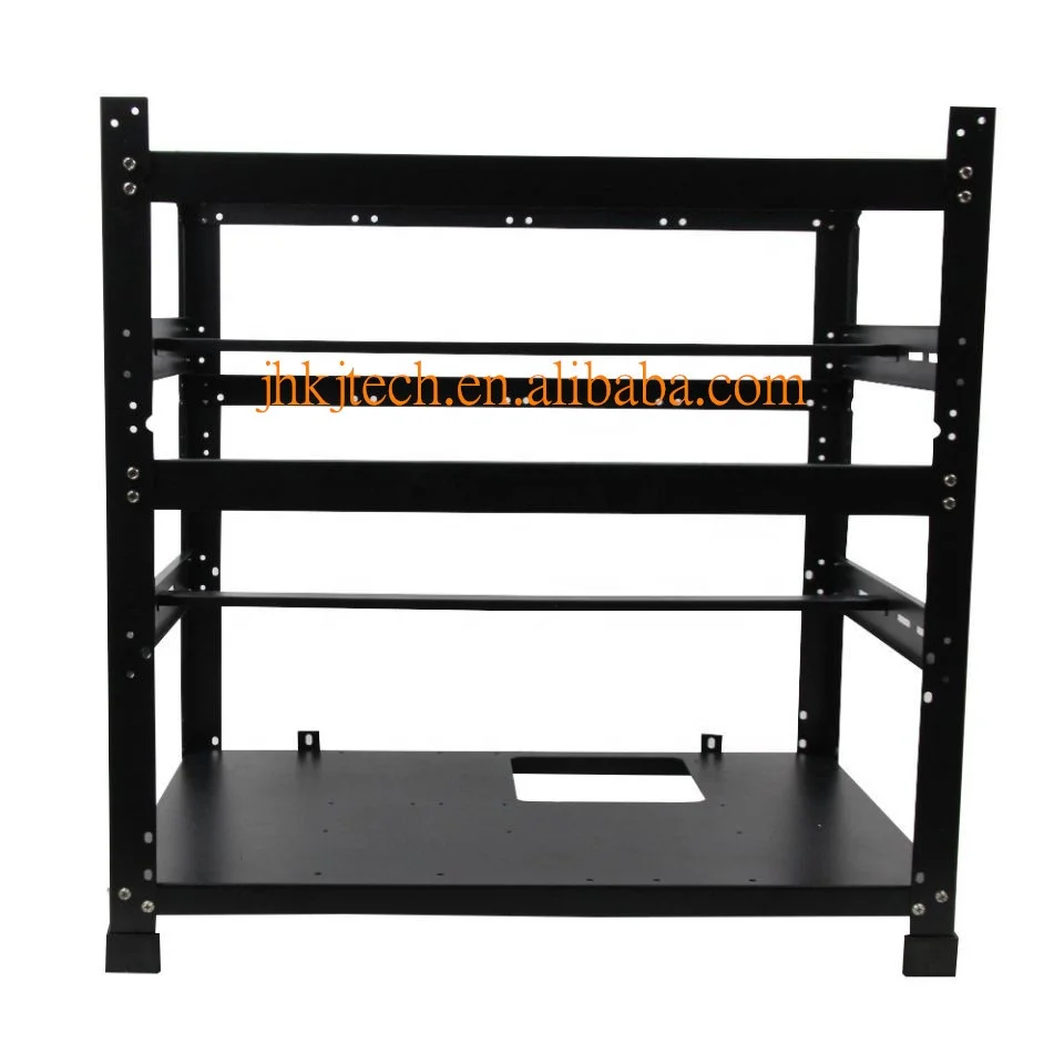 

12GPU Steel Rig Frame 12 GPU Stackable Open Air Rig Frame Rack, Black