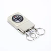 High Quality Promotion Novelty Detachable Keyrings Square Shaped Metal Silver Compass Key Rings
