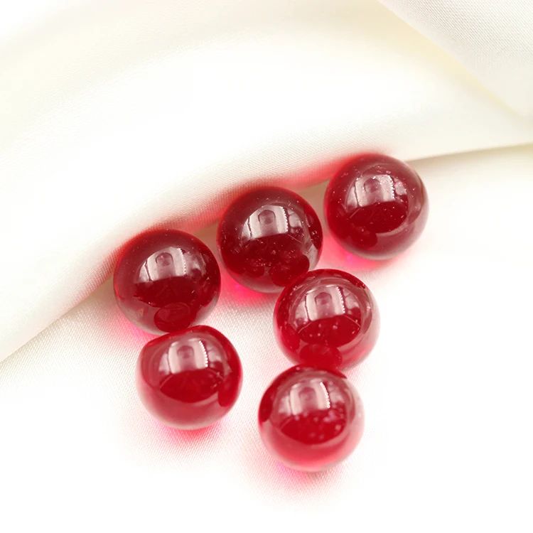 

High Quality Corundum Round Beads Ruby Stones 3mm-6mm 5# Ruby Ball For DIY Design Synthetic Corundum Gemstone