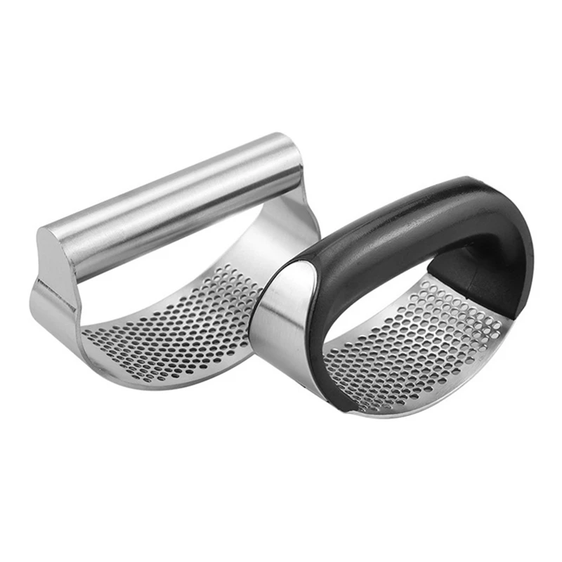 

Garlics Crusher Manual Garlic Rocker Set Rocking Mincer Squeezer Stainless Steel Garlic Press with Box