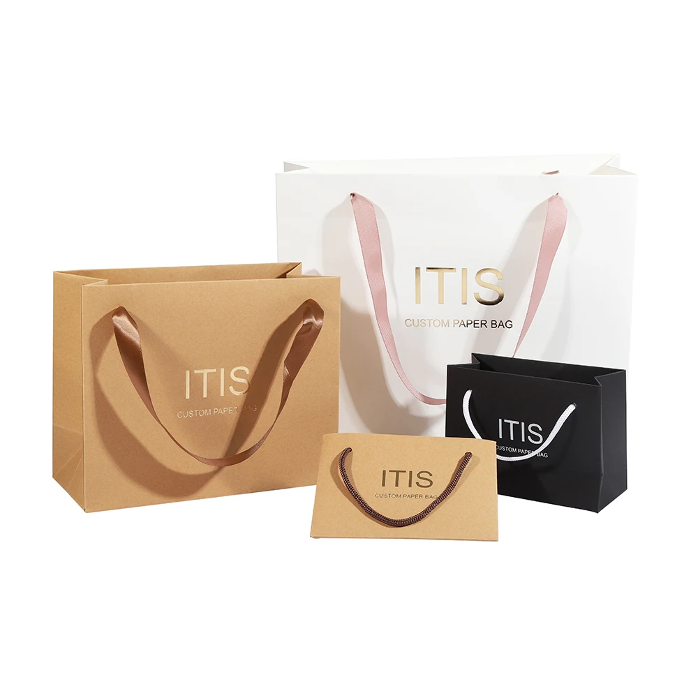 

Custom logo print shopping made custom paper bag