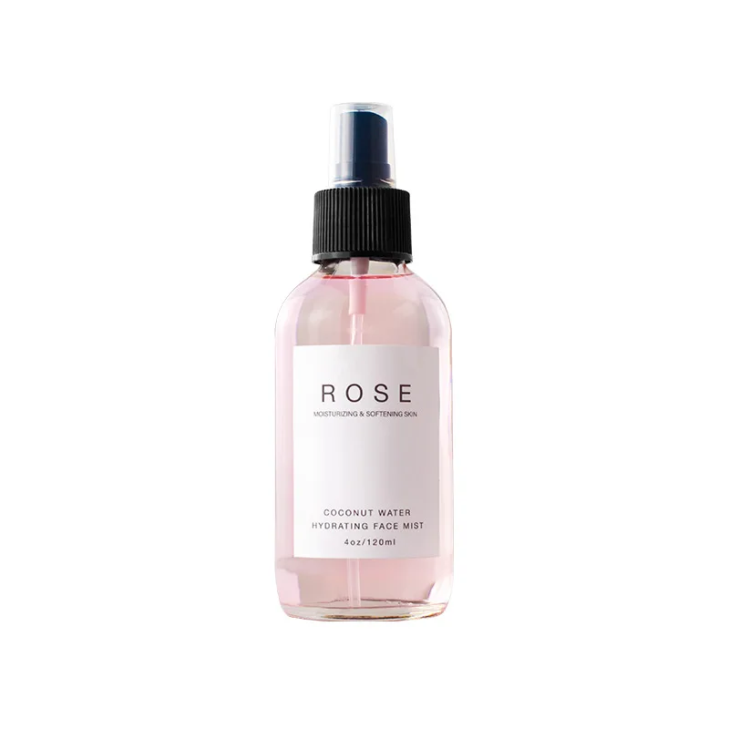 

Private label and Wholesale Naked Bottle 120ml Rose Water Pure Dew Spray Moisturizing Gentle Skin Care Lotion face toner, Pink