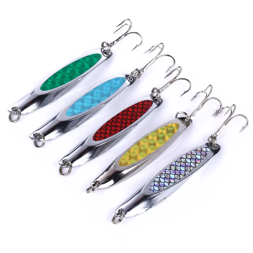 5.5cm/11.6g Metal Fishing Spoon Lures Hard Spinner Fishing Silver Spoon Lure