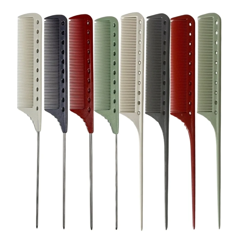 Hair Styling Tools Hairdresser Heat Resistant and Anti-Sstatic Parting Comb 1pc 101/102 Variety Metal Pin Rat Tail Cutting Comb