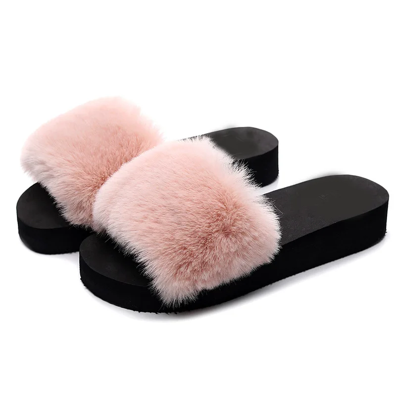 

shoes autumn and winter wear sandals thick heel non-slip plush slippers indoor cotton shoes