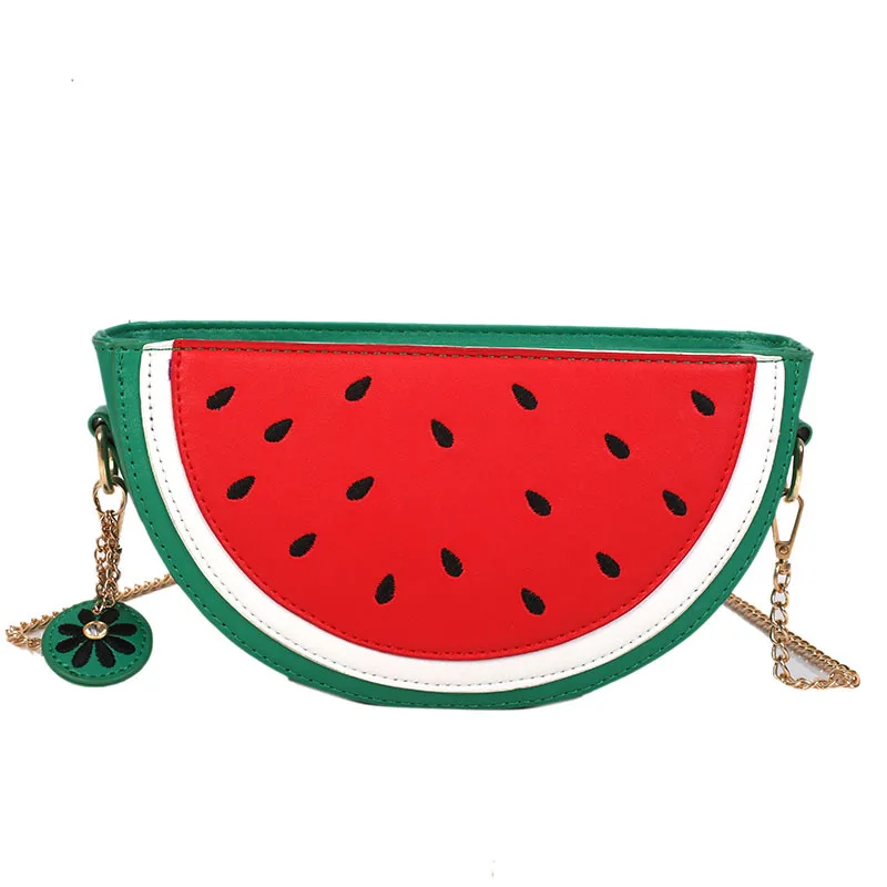 

Fashion handbags summer 2020 cartoon fruit leather bag crossbody lady handbags, Red/yellow