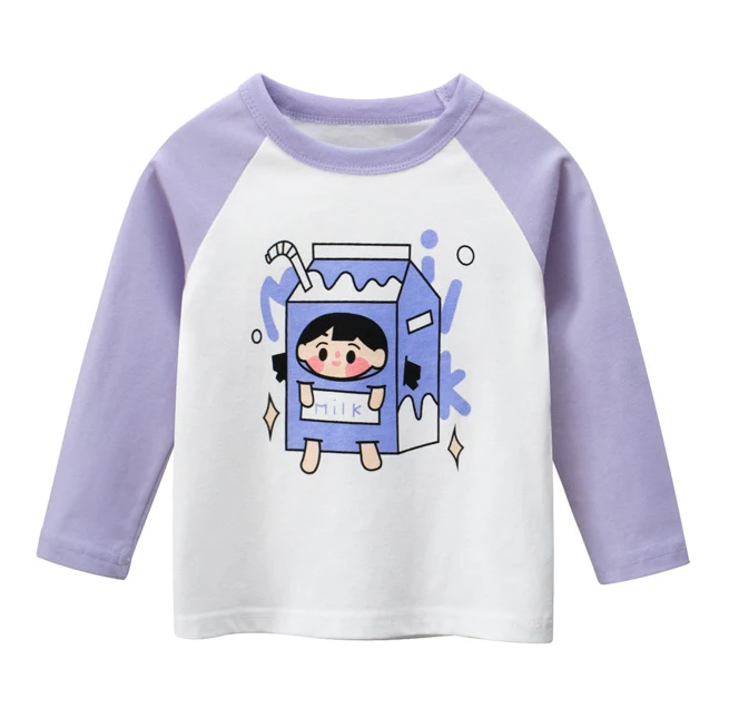 

Custom Printing 100% Cotton Casual Kids Baby Girls Cloth Long Sleeve T Shirt