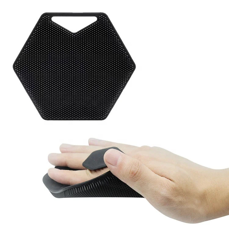 

OEM/ODM Silicone Body Scrubber cepillo corporal 12.5x12.5cm Hexagon Shape Wholesale Exfoliating Dry Silicone Bath Body Brush