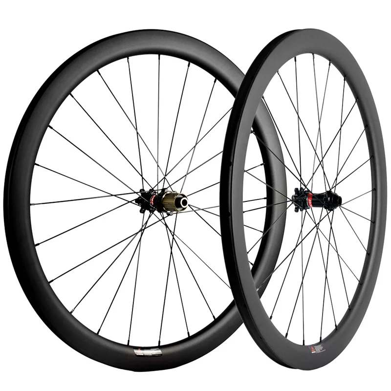 

TB386 factory price 700C Carbon Road Wheelset Chinese Tubular bike Wheel for Road bike Wheelset Chosen Straight Hubs, Black