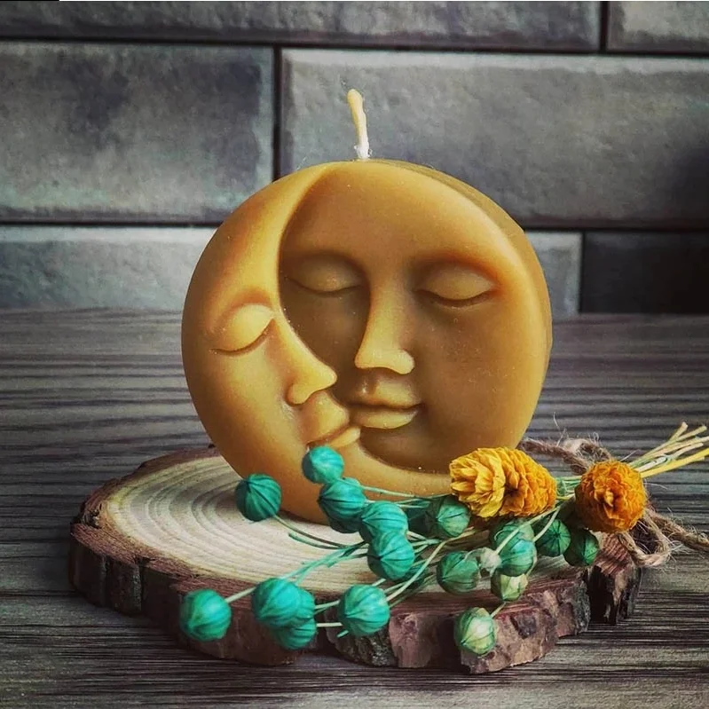 

Moon Love Sun Design Bee Wax Candle Silicone Molds Love Face Soap Molds Handmade Ornaments Plaster Candle Mold For Candle Making