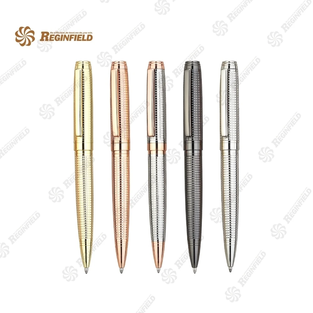 

Luxury Brass Barrel Etching Pattern Metal Ball Pen, Customized color