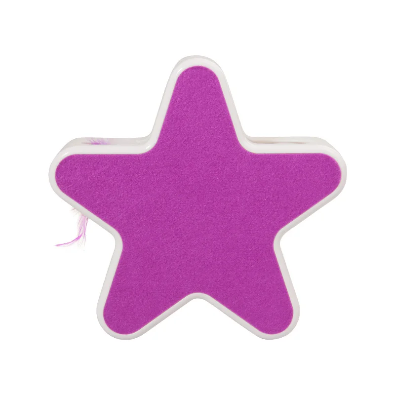 

Good Quality Electric Rotating Plastic New five-pointed star Automatic Cat Exercise Teaser Toy with feather Interactive Toys, Purple
