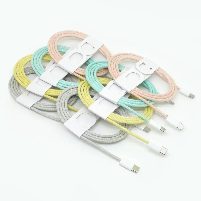 

3FT Nylon Braided PD 20W Fast USB-C Fast Charging Data Sync Cord 1M Type C Quick Charger Cable For Iphone 13 IOS newest, White/yellow/orange/yellow/pimk