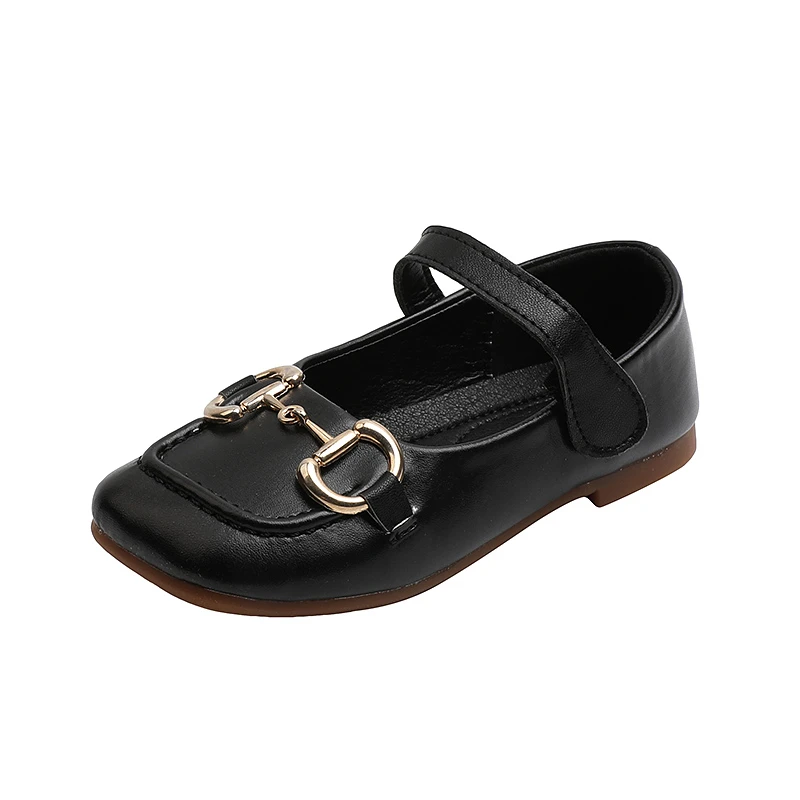 

Girl Princess leather casual Single Shoes for Children, Black/white