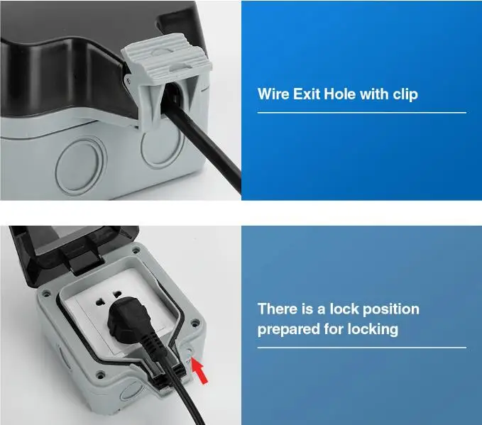 Ip66 Ip65 Ip54 Single Switched 13a Water Proof Outdoor Socket Box Pc Abs
