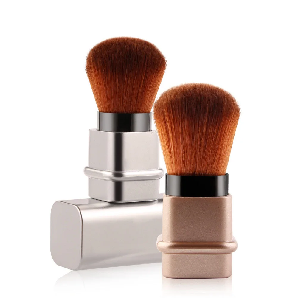 

YUE Cross-border Hot Selling Square Gold and Silver Retractable Beauty Tools Blush Makeup Brush