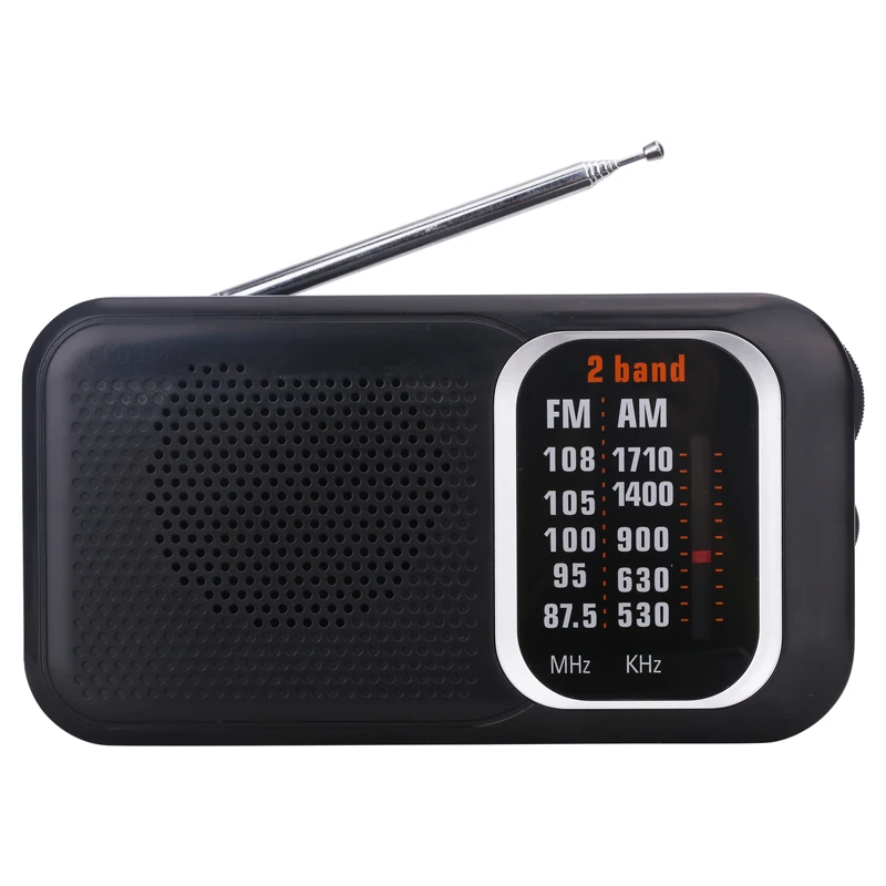 

Africa Cheap Hot Sale FM/AM Compact transistor OEM Portable Radio With 2 D Battery, Black, silver