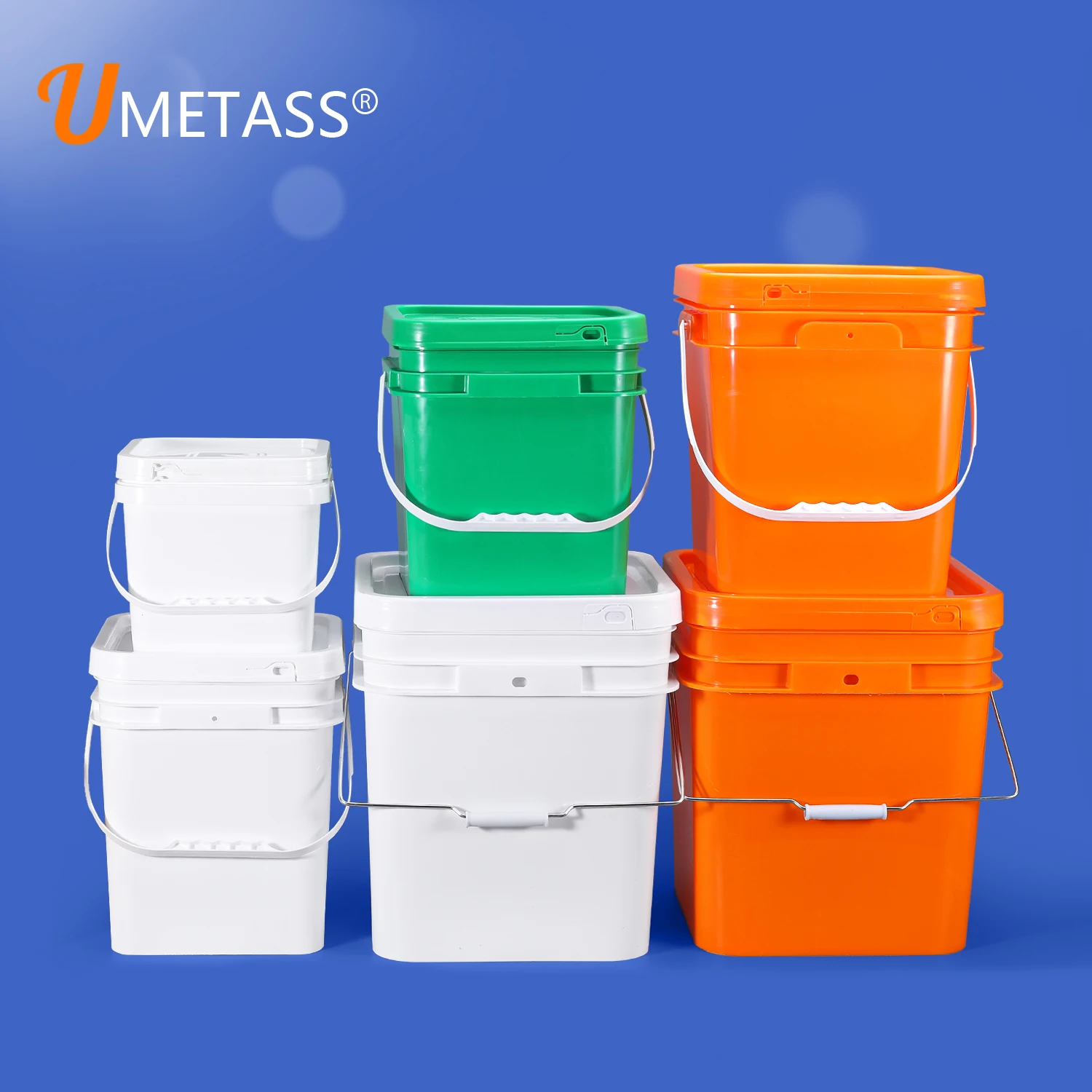 Factory Wholesale Custom LOGO Label 5 Gallon Paint Pail Transparent Food Grade Plastic Square PP Bucket With Lid Handle