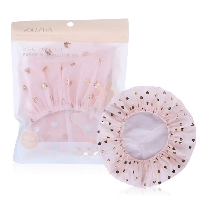

Yousha High-elastic Bath Accessories Hair Cap Reusable Waterproof Bathing Cap Reusable Shower Caps YT019, Pink