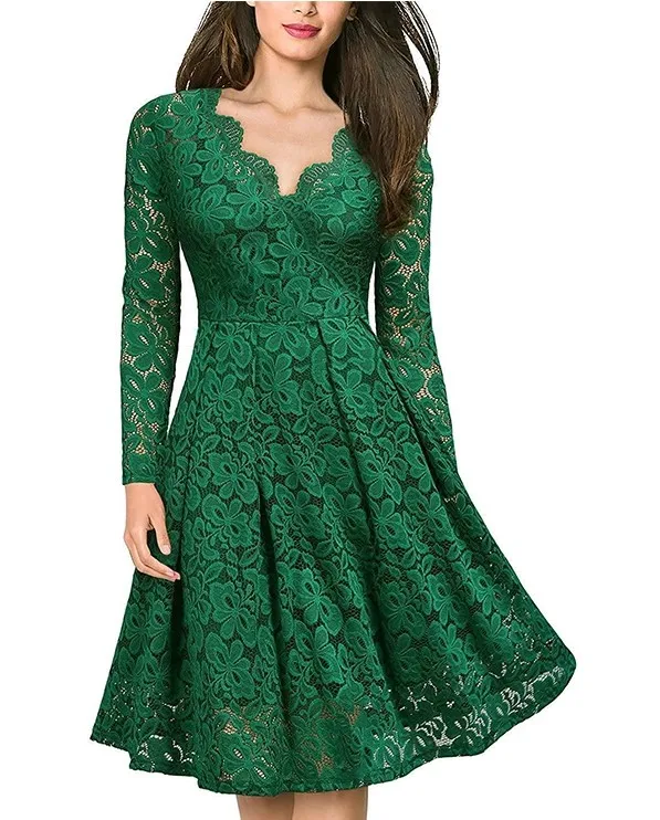 

New Hot Women Dress for Wedding Stitching Lace Sleeve Bridesmaid Dress Formal Occasion Elegant Women Maxi Cocktail Dresses, Black/navy/green/red