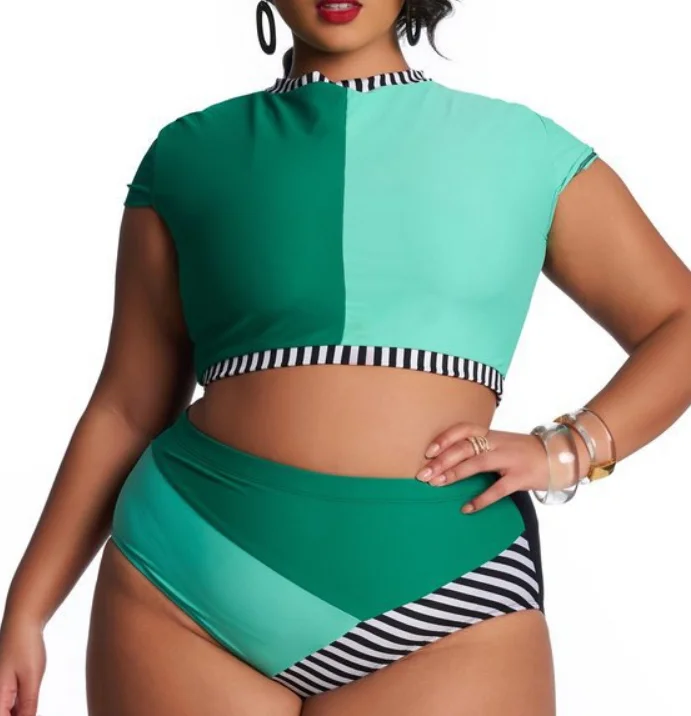 

Wholesale women plus size two piece swimwear Big Size womens swimsuit, Picture