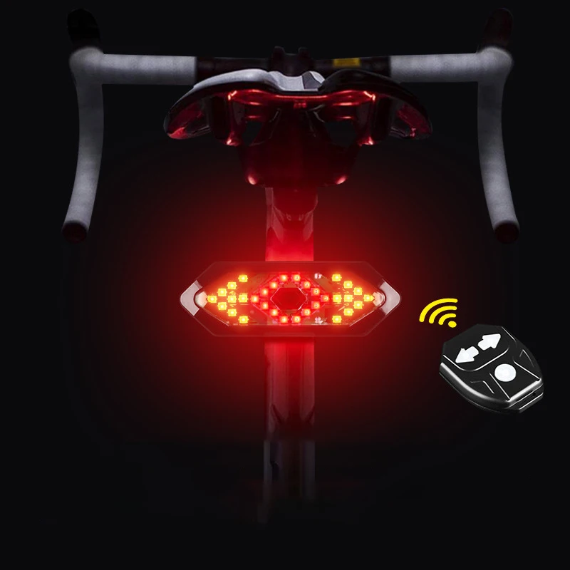 

2021 New Design USB Rechargeable With Wireless Remote bicycle Turn Signal light Safety Warning Light