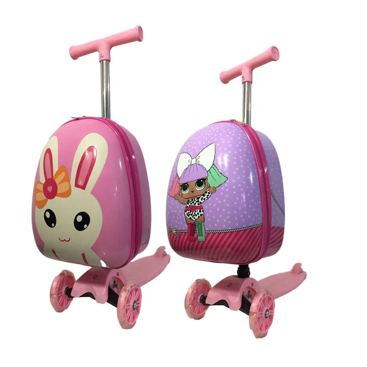 

Popular Custom Design 3D Print Travel Trolley Children Scooter Luggage, Contact me to get more color