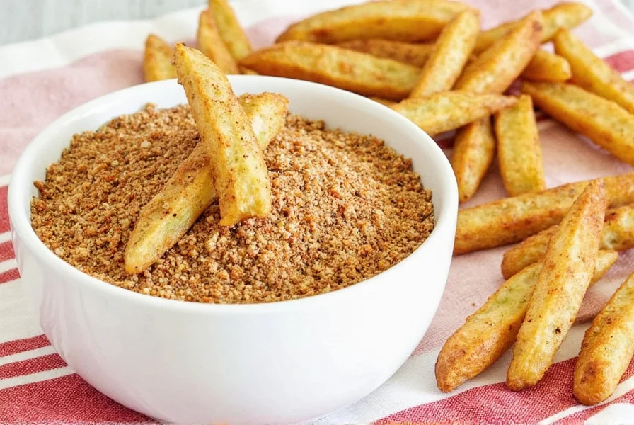 Mixing burger fry seasoning