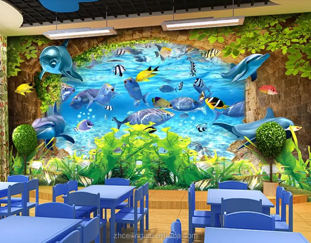Zhihai Underwater World Children's Room Cartoon Background Wall Wallpaper  3d Graphic Design Modern Wall Covering Stick With Glue - Buy Wallpapers For  Walls Waterproof,Hotel Wallpaper,3d Wallpaper Home Decoration Product on  