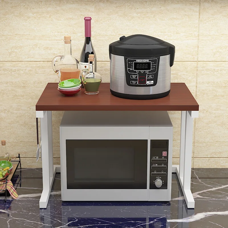 2 Tier Kitchen Metal Black Desktop Storage Holder Adjustable Stand