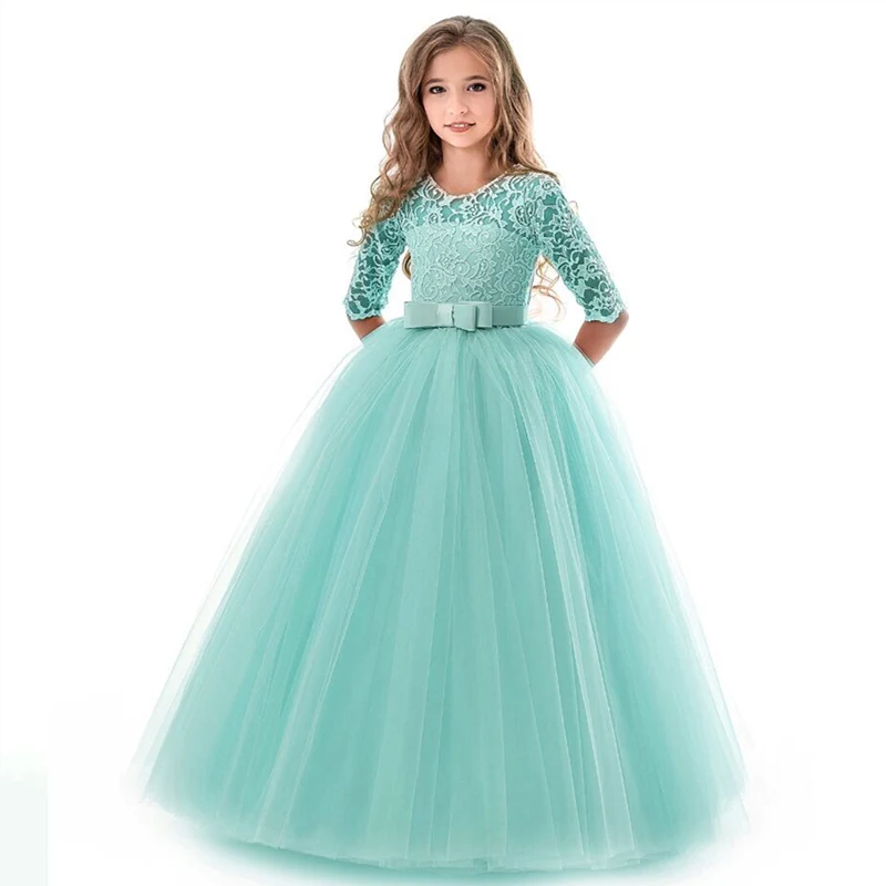 

6-14 Years Flower Lace Dress children girls birthday party dress,Kid girl dress