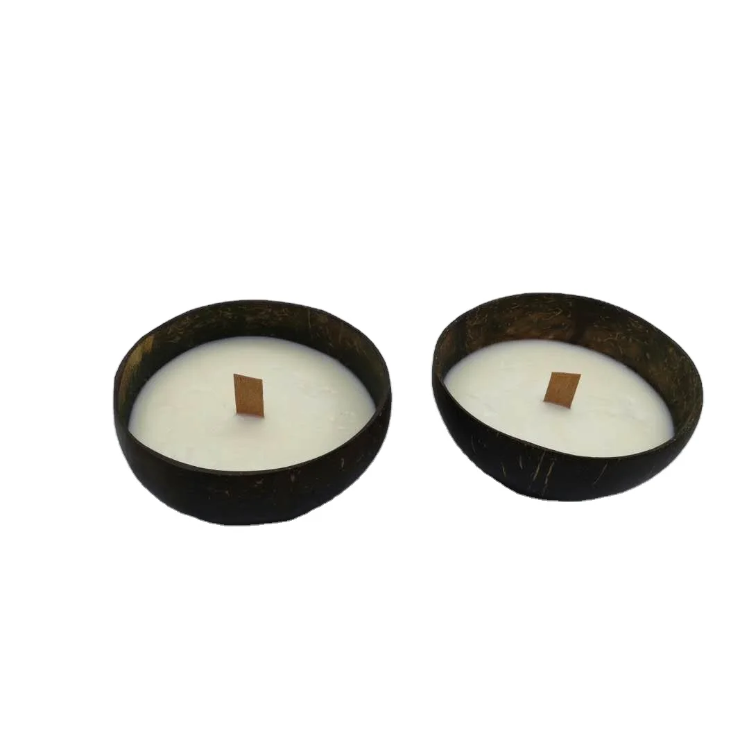 

Natural Soy Candles JarCoconut Bowl Unique Soy Wax Candles Private Label Scented Candles In Coconut Shell