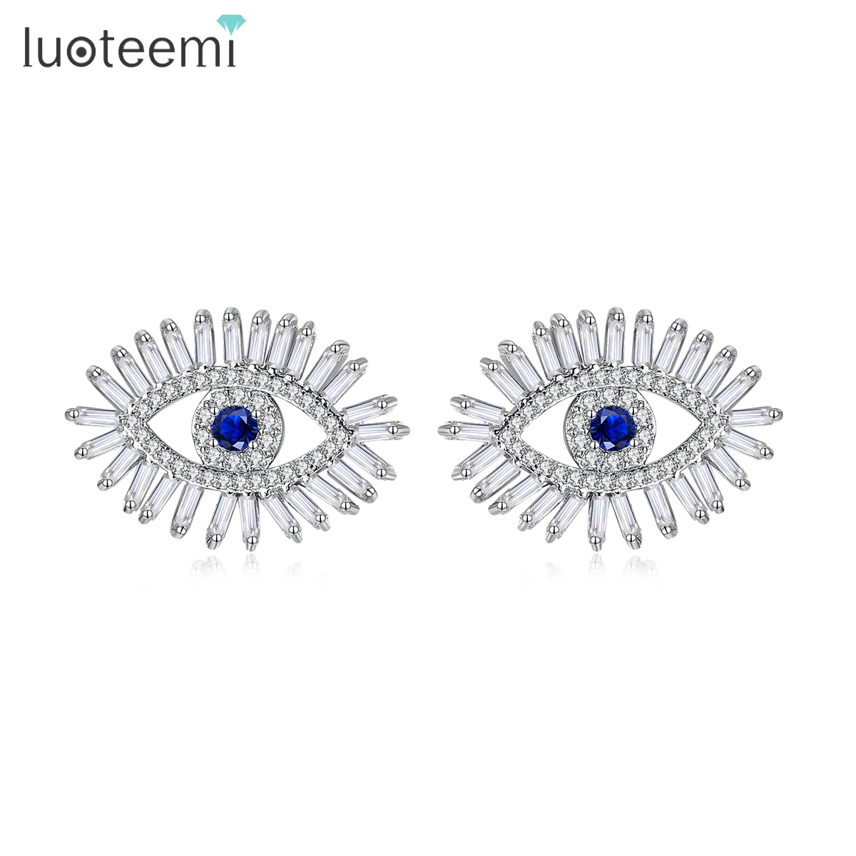 

LUOTEEMI Evil Eyes Earrings Stud Diamond Stud Earrings Women Diamond Earring