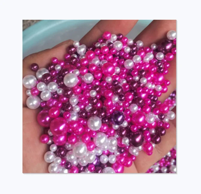 

4/5/6/8/10mm Multi Size Mix Color Round No Hole Plastic Pearl Beads For Jewelry Cloth Accessories Crafts