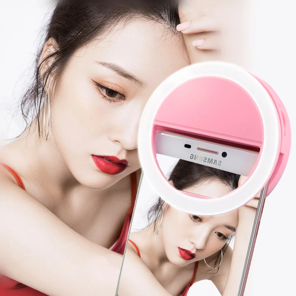 

beauty tiktok 8.5cm 3.5inch rechargeable led selfie phone laptop clip ring light