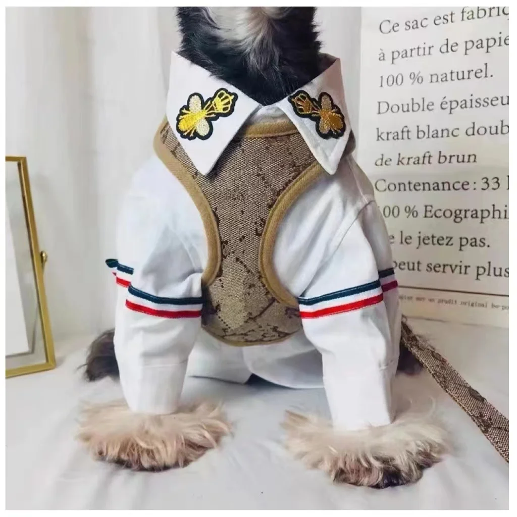 

Luxury designer fashion breathable pet dog harness and leash set