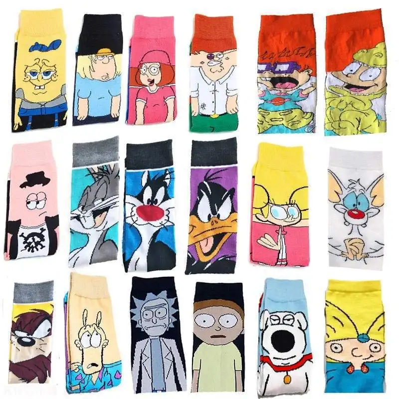 

Xianghui cheap Wholesale can custom logo personality funny fun anime rabbit wool fashion cartoon happy socks Men, Pantone color