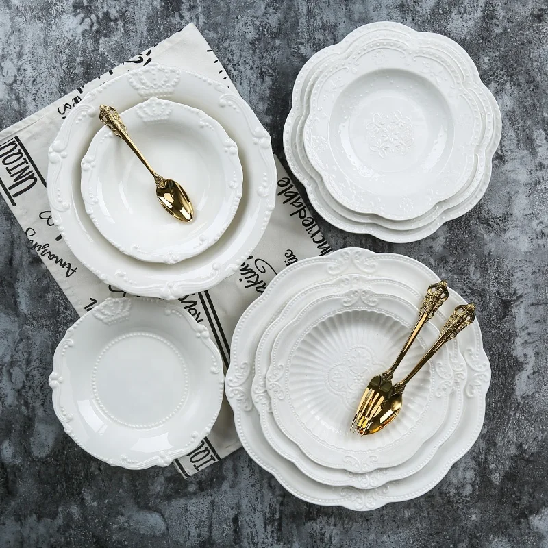 

Ceramic White Dinner Plate Dish Tableware Dinnerware For Restaurant Hotel