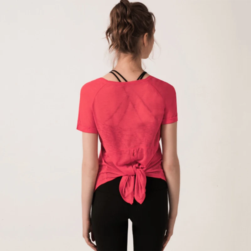 

Quick Dry Running Tops Loose Workout Gym Tees Female Short Sleeve Fitness Sports T-shirts Yoga Shirts Women, Same as picture shows