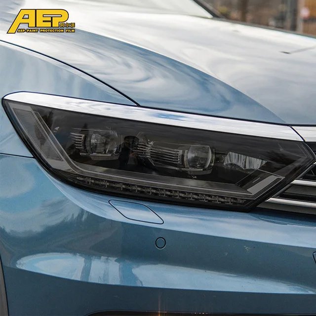 

AEP Car Headlight Protective Film Transparent Smoked Black Tint Wrap Vinyl TPU Sticker For Volkswagen VW Passat B8 2015-2020