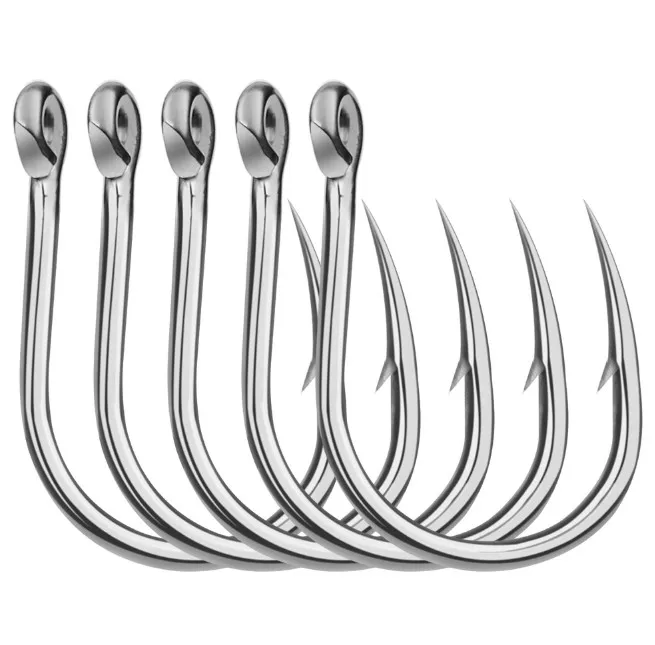 

Fishing-Hook Tackle Sea-Accessories Tungsten Single Circle Steel Barbed-Carp 10pcs, Silver