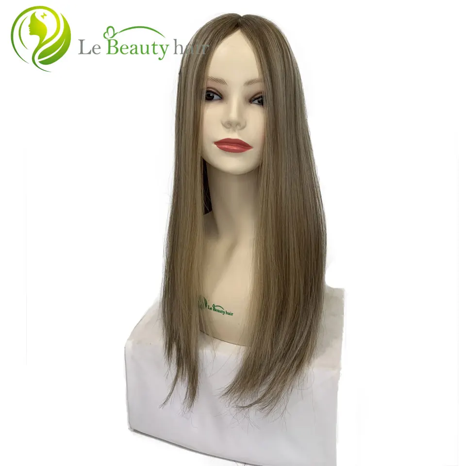

Le Beauty Hair Jewish Wig Kosher Wigs Peluca 8*8 Silk Toppers Light Color European Virgin Hair Sheitel Free shipping for Women