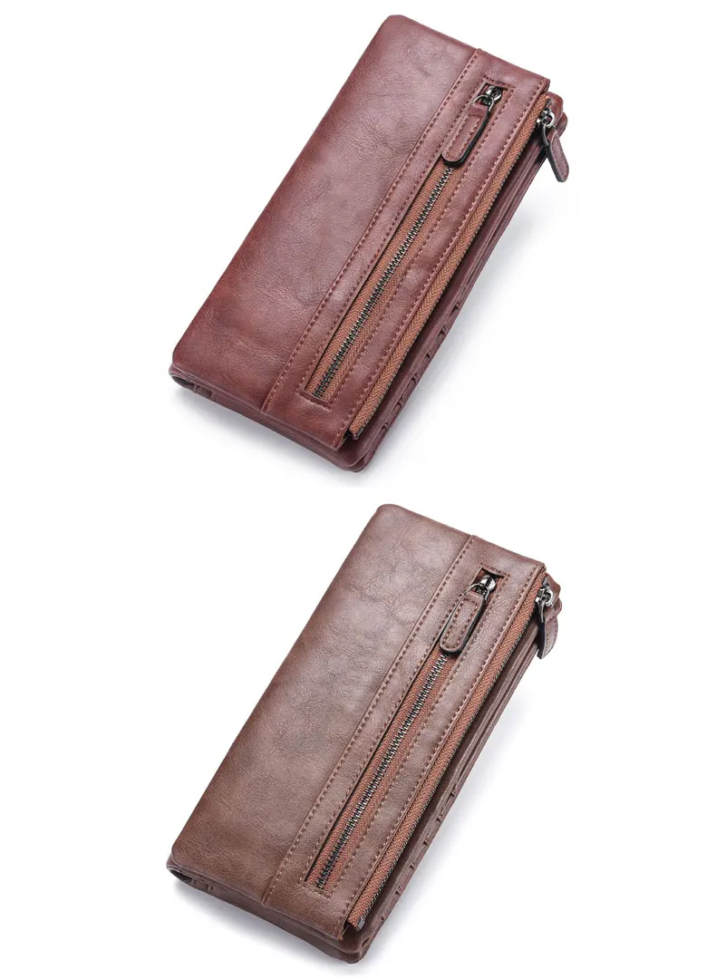 最新的时尚长款钱包男士软皮拉链豪华钱包钱夹皮夹手机包