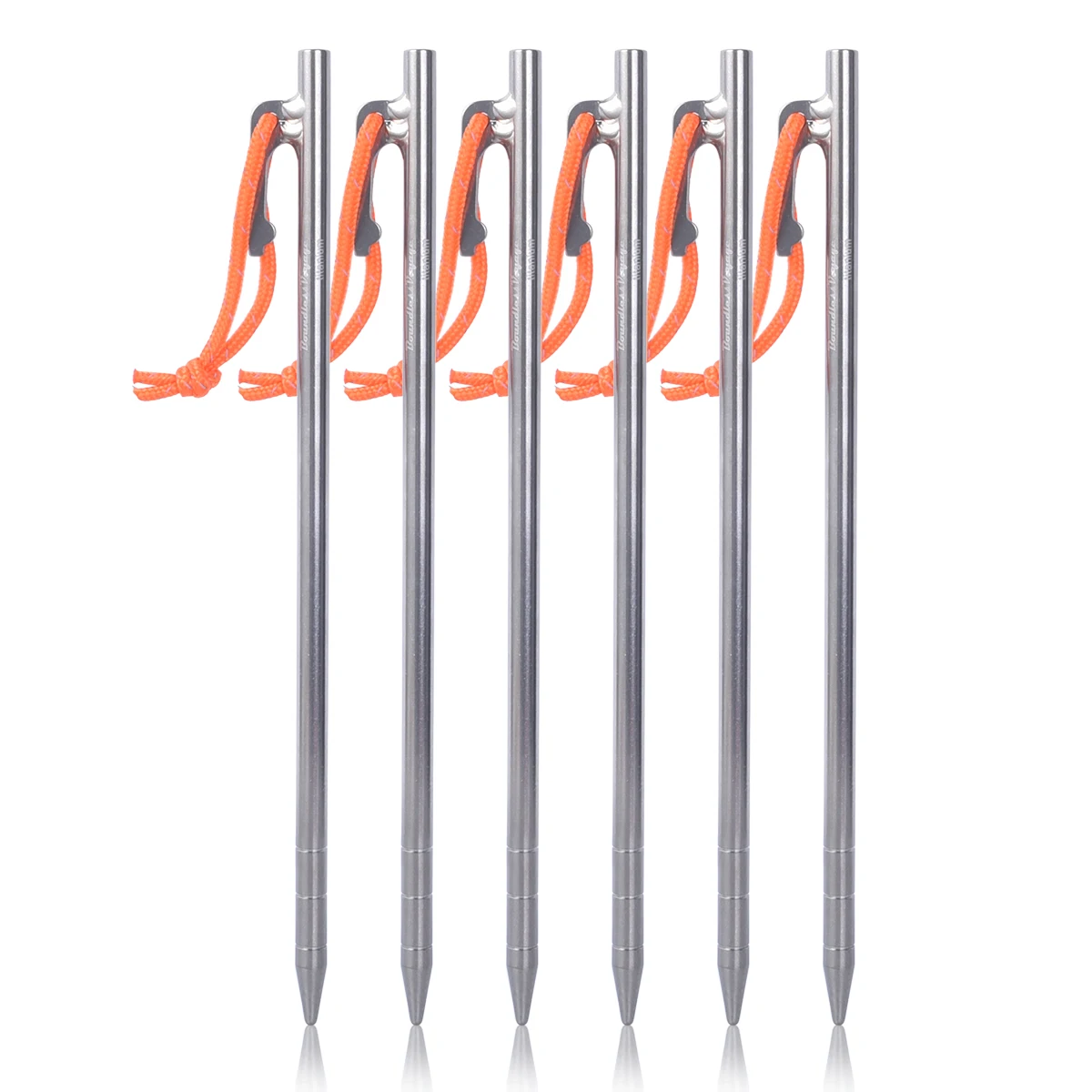 

Boundless Voyage 300mm Titanium Windproof Tent Peg Outdoor Camping Titanium Tent Nail Accessories Titanium Tent Stake, Silver
